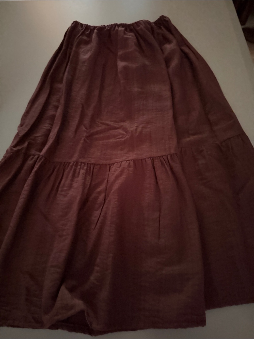 Tiered Midi Skirt in Brown